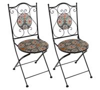 Axi Amélie 2 Chaises Bistrot, Pliantes, Mosaique, Casa Del Sol | Assises Style Bistrot, Chaises De Jardin Pour Extérieur/Balcon/Terrasse - 38,5 X 45