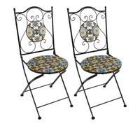 Axi Amélie 2 Chaises Bistrot, Pliantes, Mosaique, Yellow Breeze | Assises Style Bistrot, Chaises De Jardin Pour Extérieur/Balcon/Terrasse - 38,5 X 45 X 90 Cm