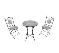 AXI Amélie Ensemble Bistrot Mosaïque Beige Sable | Salon de Jardin Bistro avec Table & 2 Chaises, pour Balcon & Terrasse, 38,5 x 45 x 90 cm