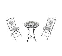 AXI Amélie Ensemble Bistrot Mosaïque Noir & Blanc | Salon de Jardin Bistro avec Table & 2 Chaises, pour Balcon & Terrasse, 38,5 x 45 x 90 cm