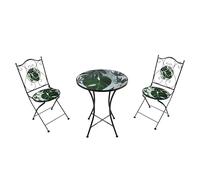 AXI Amélie Ensemble Bistrot Mosaïque Tropical Vert | Salon de Jardin Bistro avec Table & 2 Chaises, pour Balcon & Terrasse, 38,5 x 45 x 90 cm