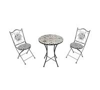 AXI Amélie Salon de Jardin Bistrot Mosaïque Bleu Pastel | Ensemble Jardin, Set 3 Pièces avec Table & 2 Chaises, 38,5 x 45 x 90 cm
