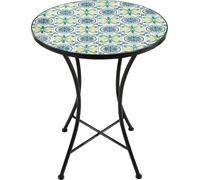 Axi Amélie Table Bistrot, Bleue/Jaune | Salon De Jardin Bistrot, Table Bistrot Mosaique Pour Jardin/Balcon/Terrasse