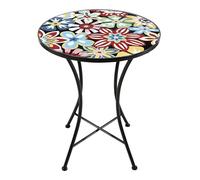 AXI Amélie Table de Bistrot Mosaïque Flower Fiesta | Table d'Appoint Extrérieur 60 x 60 x 75 cm, Jusqu'à 40 Kg