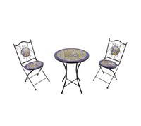 Axi Amélie Table Et Chaise Bistrot, 2 Chaises 1 Table, Ensemble Bistro Extérieur Mosaique Bleu/Jaune, Mediterranéen | Salon De Jardin Bistrot, Table Bistrot Mosaique Pour Jardin/Balcon/Terrasse