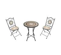Axi Amélie Table Et Chaise Bistrot, 2 Chaises 1 Table, Ensemble Bistro Extérieur Mosaique Étoile Gris/Marron | Salon De Jardin Bistrot, Table Bistrot Mosaique Pour Jardin/Balcon/Terrasse