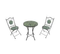 AXI Amélie Table et Chaise Bistrot, 2 Chaises 1 Table, Ensemble Bistro Extérieur Mosaique Feuilles VERTes - Salon de Jardin Bistrot, Table Bistrot Mosaique pour Jardin/Balcon/Terrasse