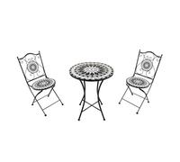 Axi Amélie Table Et Chaise Bistrot, 2 Chaises 1 Table, Ensemble Bistro Extérieur Mosaique Noir/Blanc | Salon De Jardin Bistrot, Table Bistrot Mosaique Pour Jardin/Balcon/Terrasse