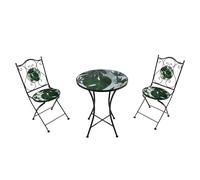 Axi Amélie Table Et Chaise Bistrot, 2 Chaises 1 Table, Ensemble Bistro Extérieur Vert Tropical | Salon De Jardin Bistrot, Table Bistrot Mosaique Pour Jardin/Balcon/Terrasse