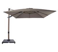 Axi Apollo Parasol Déporté Aspect Chêne/Taupe, Lot Complet - Rectangulaire 300X300 Cm - Structure Aluminium - Avec Roulettes Et Housse Inclus