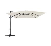 Axi Apollo Premium Parasol Déporté Gris/Beige - Rectangulaire 300X300Cm - Structure Aluminium - Rotation 360 - Inclinable - Résistant Aux Uv