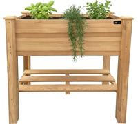 Axi Ari Table De Culture Avec Etagère De Rangement, En Bois, Marron | Potager Surélevé / Jardinière, Légumes Pour L'Extérieur / Jardin / Balcon /