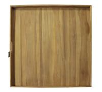 Axi Bayu Plateau De Service En Bois De Teck, Carré, 60 X 60 Cm | Avec Rebord Surélevé | Idéal Pour Les Boissons, Les Verres Et Les Accessoires