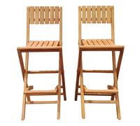 Axi Bruno Ensemble De Tabourets De Bar Pliables En Bois De Teck , 2 Pièces | 2 Chaises De Bar Pour L'Extérieur / Le Jardin - Capacité De Charge Maximale De 100 Kg