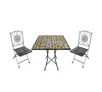 AXI Camilla Salon de Jardin Bistrot Mosaïque Yellow Breeze | Ensemble Jardin, Set 3 Pièces avec Table & 2 Chaises, 48 x 38 x 92 cm