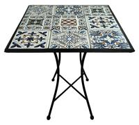 Axi Camilla Table De Bistrot Bleu - Mosaïque | Petite Table Basse, Design Carré, Carreaux En Céramique | Balcon, Terrasse Ou Balcon - Charge Max : 40