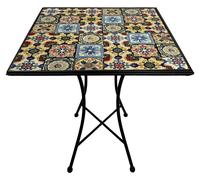 Axi Camilla Table De Bistrot Yellow Breeze - Mosaïque | Petite Table Basse, Design Carré, Carreaux En Céramique | Balcon, Terrasse Ou Balcon - Charge