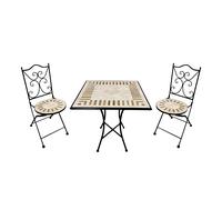 Axi Camilla Table Et Chaise Bistrot, 2 Chaises 1 Table, Ensemble Bistro Extérieur, Mosaique Beige Toscane - Salon De Jardin Bistrot, Table Bistrot Pour Jardin/Balcon/Terrasse