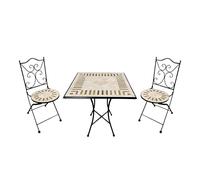 AXI Ensemble bistro Camilla – Table et 2 chaises, mosaïque beige Toscane, extérieur