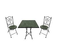 Axi Camilla Table Et Chaise Bistrot, 2 Chaises 1 Table, Ensemble Bistro Extérieur, Mosaique Vert Foncé - Salon De Jardin Bistrot, Table Bistrot Pour Jardin/Balcon/Terrasse
