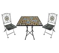 Axi Camilla Table Et Chaise Bistrot, 2 Chaises 1 Table, Ensemble Bistro Extérieur, Mosaique Yellow Breeze - Salon De Jardin Bistrot, Table Bistrot