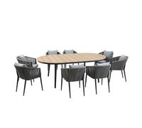 Axi Chay Ensemble De Jardin Avec 8 Chaises Beiges Pour 8 Personnes - Anthracite | Ensemble Extérieur En Polywood Aspect Bois, Chaises Avec Rembourrage En Polyester Beige | Table À Manger