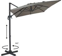 AXI Coco Parasol rectangulaire 200 x 300 cm en anthracite / taupe | Parasol pour jardin / terrasse avec cadre en aluminium | Pied en croix & incl
