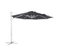 Axi Cyrus Premium Parasol Déporté Blanc/Gris - Rectangulaire Ø 300Cm - Structure Aluminium - Rotation 360 - Inclinable - Résistant Aux Uv