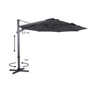Axi Cyrus Premium Parasol Déporté Gris/Anthracite - Rectangulaire Ø 300Cm - Structure Aluminium - Rotation 360 - Inclinable - Résistant Aux Uv