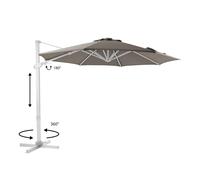 AXI Cyrus Premium Parasol Rond Ø 300 cm en blanc / taupe | Parasol rond pour jardin / terrasse avec cadre en aluminium | Pied en croix & inclus