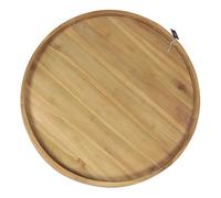 Axi Dewi Plateau Rond En Bois De Teck Ø 60 Cm | Assiette De Service Avec Poignées Ouvertes Et Rebord Relevé | Idéal Pour Les Boissons, Les Verres Et Les Accessoires
