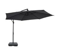 Axi Dion Parasol Rond Ø 300 Cm, Anthracite/Gris - Pied De Parasol Inclus | Pour Le Jardin / Terrasse Avec Armature Thermolaquée | Pied En Croix Inclus | Inclinable Et Pivotant À 360°
