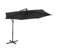 Axi Dion Parasol Rond Ø 300 Cm, Anthracite/Gris | Pour Le Jardin / Terrasse Avec Armature Thermolaquée | Pied En Croix Inclus | Inclinable Et Pivotant À 360°