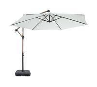 Axi Dion Parasol Rond Ø 300 Cm, Aspect Chêne/Beige - Pied De Parasol Inclus | Pour Le Jardin / Terrasse Avec Armature Thermolaquée | Pied En Croix Inclus | Inclinable Et Pivotant À 360°