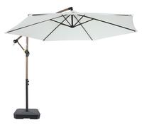 Axi Dion Parasol Rond Ø 300 Cm, Aspect Chêne/Beige - Pied De Parasol Inclus | Pour Le Jardin / Terrasse Avec Armature Thermolaquée | Pied En Croix