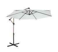 Axi Dion Parasol Rond Ø 300 Cm, Aspect Chêne/Beige | Pour Le Jardin / Terrasse Avec Armature Thermolaquée | Pied En Croix Inclus | Inclinable Et Pivotant À 360°