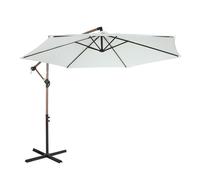 Axi Dion Parasol Rond Ø 300 Cm, Aspect Chêne/Beige | Pour Le Jardin / Terrasse Avec Armature Thermolaquée | Pied En Croix Inclus | Inclinable Et Pivotant À 360°