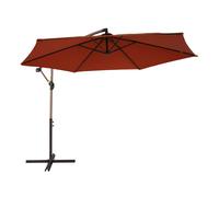 Axi Dion Parasol Rond Ø 300 Cm, Aspect Chêne/Terracotta | Pour Le Jardin / Terrasse Avec Armature Thermolaquée | Pied En Croix Inclus | Inclinable Et Pivotant À 360°