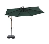 Axi Dion Parasol Rond Ø 300 Cm, Aspect Chêne/Vert - Pied De Parasol Inclus | Pour Le Jardin / Terrasse Avec Armature Thermolaquée | Pied En Croix Inclus | Inclinable Et Pivotant À 360°