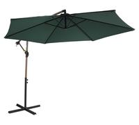 Axi Dion Parasol Rond Ø 300 Cm, Aspect Chêne/Vert | Pour Le Jardin / Terrasse Avec Armature Thermolaquée | Pied En Croix Inclus | Inclinable Et Pivotant À 360°