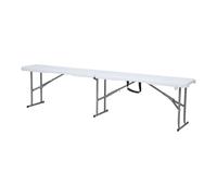 Axi Elba Banc De Brasserie Pliable En Plastique Hdpe Blanc | Banc Pliable / Banc De Pique-Nique | Pour Le Jardin, Le Balcon Ou Le Camping - Déplié : 183 X 28 X 43 Cm