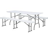 Axi Elba Ensemble De Table De Brasserie Pliable Avec Deux Bancs, Plastique Hdpe | Pour Le Jardin, Le Balcon Ou Le Camping : 180 X 74 X 75 Cm