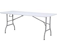 Axi Elba Table De Brasserie Pliable En Blanc, Plastique Hdpe | Pique-Nique | Pour Le Jardin, Le Balcon Ou Le Camping : 180 X 74 X 75 Cm