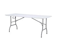 Axi Elba Table De Brasserie Pliable En Blanc, Plastique Hdpe | Pique-Nique | Pour Le Jardin, Le Balcon Ou Le Camping : 180 X 74 X 75 Cm