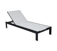 Axi Elio Bain De Soleil En Anthracite / Crème | Transat Jardin Avec Structure En Aluminium Réglable En 5 Positions | Chaise Longue Pour L'Extérieur / Le Jardin