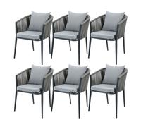 Axi Faye Ensemble De 6 Chaises De Jardin, Anthracite | Aluminium/Polyester Et Coussins D'Assise En Oléfine | Supporte Jusqu'À 120 Kg