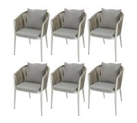 Axi Faye Ensemble De 6 Chaises De Jardin, Beige | Aluminium/Polyester Et Coussins D'Assise En Oléfine | Supporte Jusqu'À 120 Kg