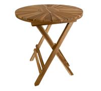 Axi Gia Table De Jardin Pliante Ronde En Teck, Ø 60 Cm | Meuble Style Bistrot Pour Terrasse / Balcon / Extérieur