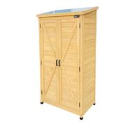Axi Hugo Armoire De Jardin En Bois Brun - 85 X 52 X 174 Cm | Armoire Exterieur, Armoire À Outils Pour Le Jardin Avec 3 Étagères Fixes / Meuble Exterieur Rangement Pour Le Jardin