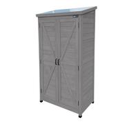 Axi Hugo Armoire De Jardin En Bois Gris Foncé - 85 X 52 X 174 Cm| Armoire Exterieur, Armoire À Outils Pour Le Jardin Avec 3 Étagères Fixes / Meuble Exterieur Rangement Pour Le Jardin